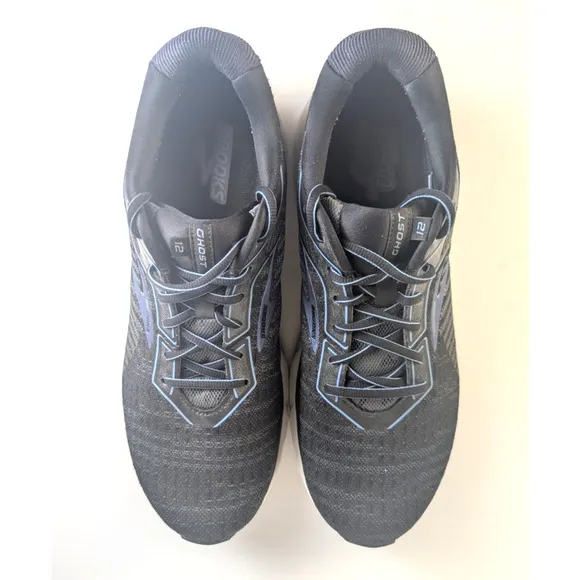 Brooks Ghost 12 Running Shoes Sneaker Trainers Black Blue Men's Size 13