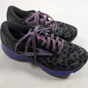 Brooks Ghost 14 Cheetah Print Purple Shoe Women size 8