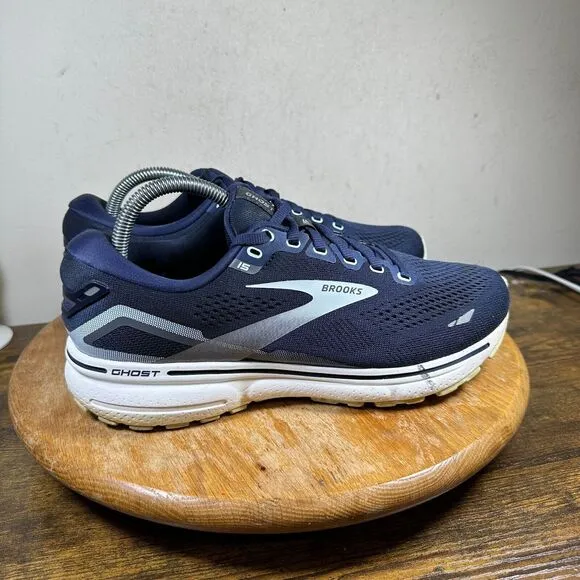 Brooks‎ Ghost 15 Blue White Lace Up Athletic Shoes 1203801B450 Women's Size 10 B
