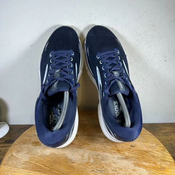 Brooks‎ Ghost 15 Blue White Lace Up Athletic Shoes 1203801B450 Women's Size 10 B