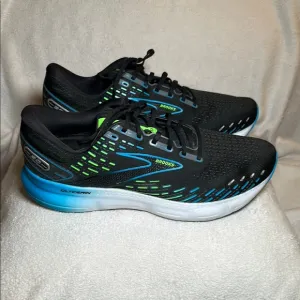Brooks Glycerin GTS 20 Athletic Running Shoes Mens 14 Black Blue Green Low Top