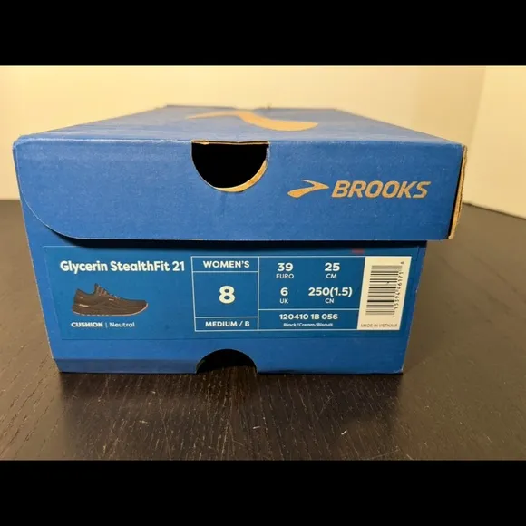 Brooks Glycerin Stealthfit 21 Running Shoes Sneaker Black/Cream/Biscuit Womans 8