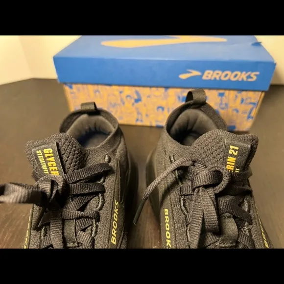 Brooks Glycerin Stealthfit 21 Running Shoes Sneaker Black/Cream/Biscuit Womans 8