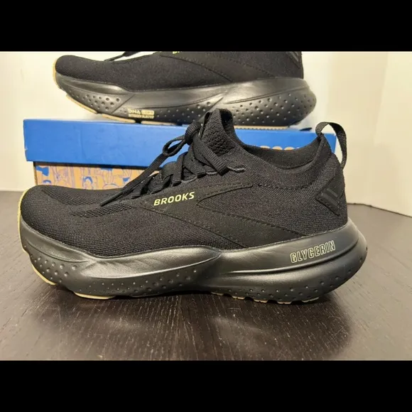 Brooks Glycerin Stealthfit 21 Running Shoes Sneaker Black/Cream/Biscuit Womans 8