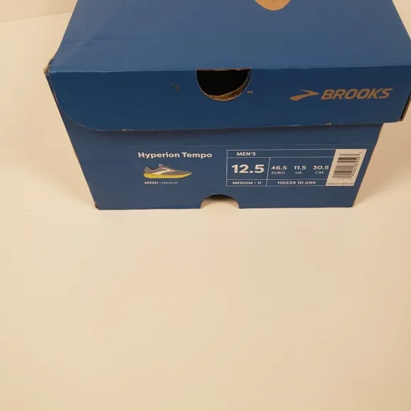 Brooks Hyperion Tempo Men's Gray and Yellow Running Shoes Size 12.5
