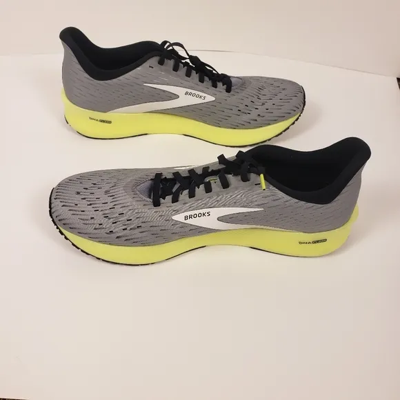 Brooks Hyperion Tempo Men's Gray and Yellow Running Shoes Size 12.5