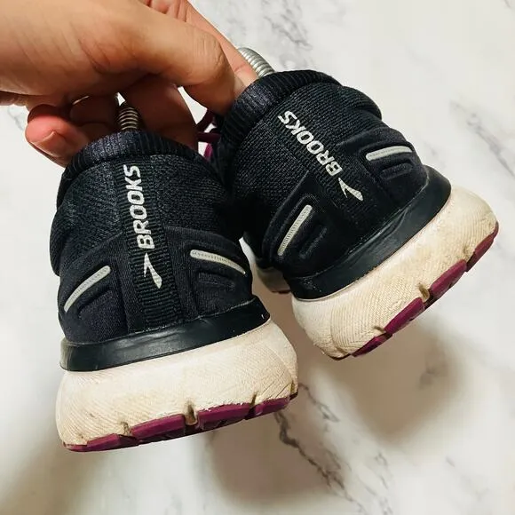 Brooks Trace 1 Running Shoes Womens 9 Black Purple Athletic Sneaker 1203511B021