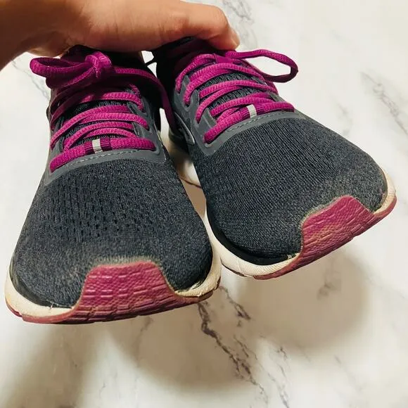 Brooks Trace 1 Running Shoes Womens 9 Black Purple Athletic Sneaker 1203511B021