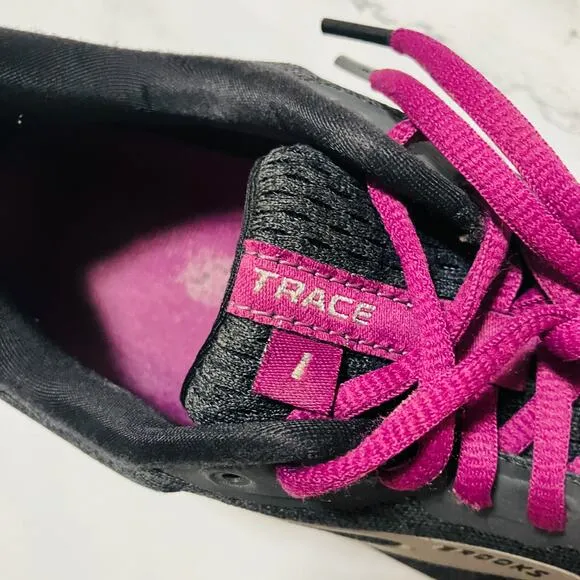 Brooks Trace 1 Running Shoes Womens 9 Black Purple Athletic Sneaker 1203511B021
