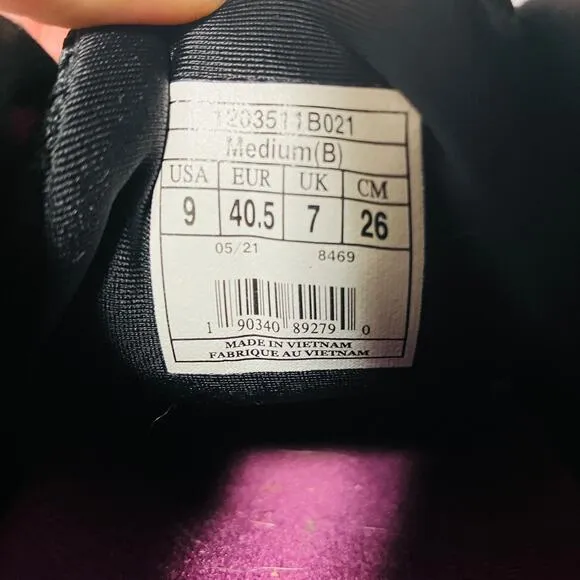 Brooks Trace 1 Running Shoes Womens 9 Black Purple Athletic Sneaker 1203511B021