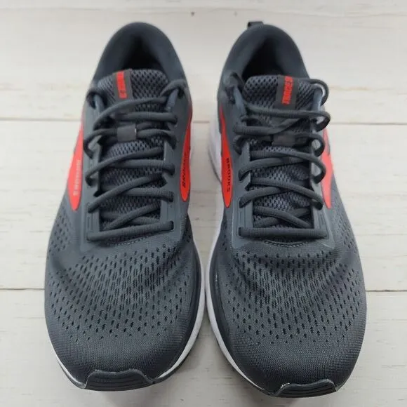 Brooks Trace 3 Running Shoes Ebony Gray Red Mens Size 11 D Athletic Sneakers‎