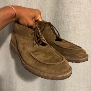 Brown Suede Chukka Boots with Moccasin Toe