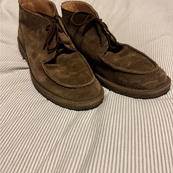 Brown Suede Chukka Boots with Moccasin Toe
