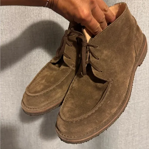 Brown Suede Chukka Boots with Moccasin Toe