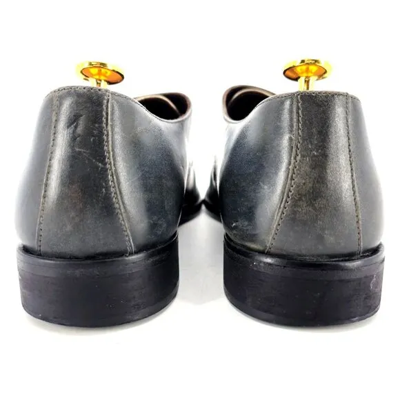 Bruno Magli Italy Gray Leather Double Monk Strap Loafers Men size 11 Dress Shoes