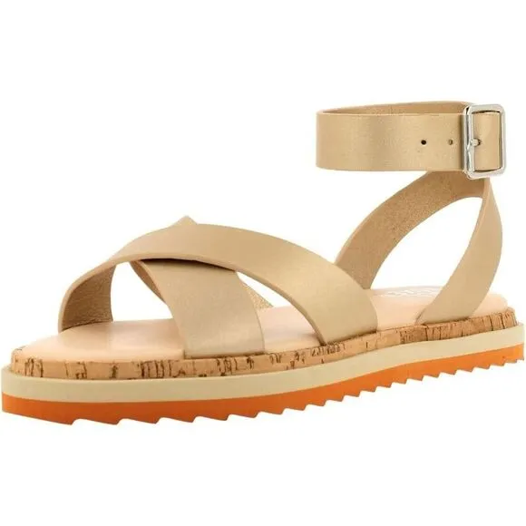 Bullboxer Waltton 053001F1S Sandals Women's 9 Platinum Cutout Ankle Strap KHD758