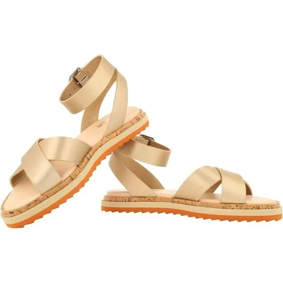 Bullboxer Waltton 053001F1S Sandals Women's 9 Platinum Cutout Ankle Strap KHD758