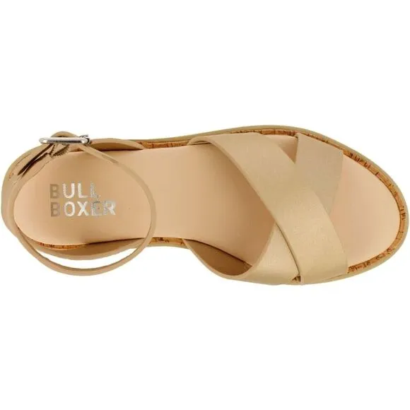 Bullboxer Waltton 053001F1S Sandals Women's 9 Platinum Cutout Ankle Strap KHD758