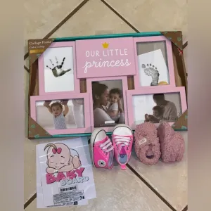 Bundle: Collage Frame UGG Pink Shoes &amp; Baby on Board Stickers for Baby Girl