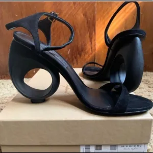 Burberry Black Suede Rutland Sandals
