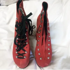 Burgundy Unif Hellbound Platform Boots