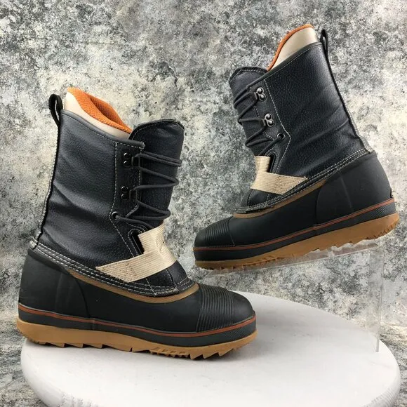 Burton VTG Mens Size 7 Work Grey Leather Lace-Up Pull Tab Snowboard Winter Boots
