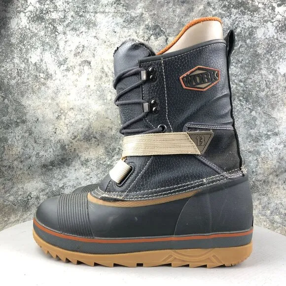 Burton VTG Mens Size 7 Work Grey Leather Lace-Up Pull Tab Snowboard Winter Boots