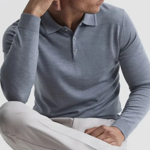 🖤BUY 2 GET 1 FREE  Trafford Merino Button Polo Shirt