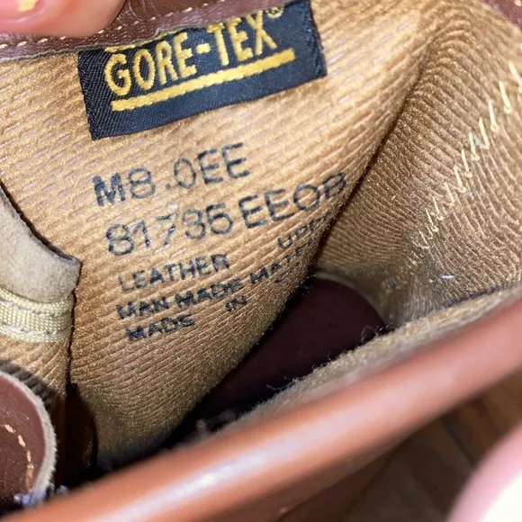 Cabela’s Gore-Tex Mens Work Hunting Soft Moc Toe Boots Leather Size 8 extra Wide