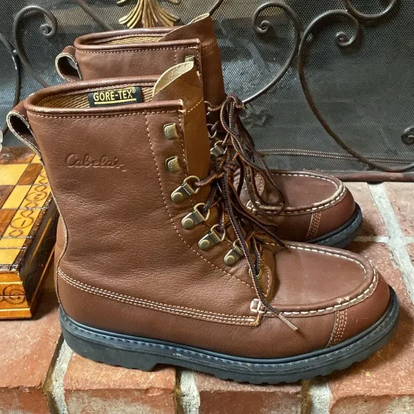 Cabela’s Gore-Tex Mens Work Hunting STEEL TOES Boots Leather size 8 Extra Wide
