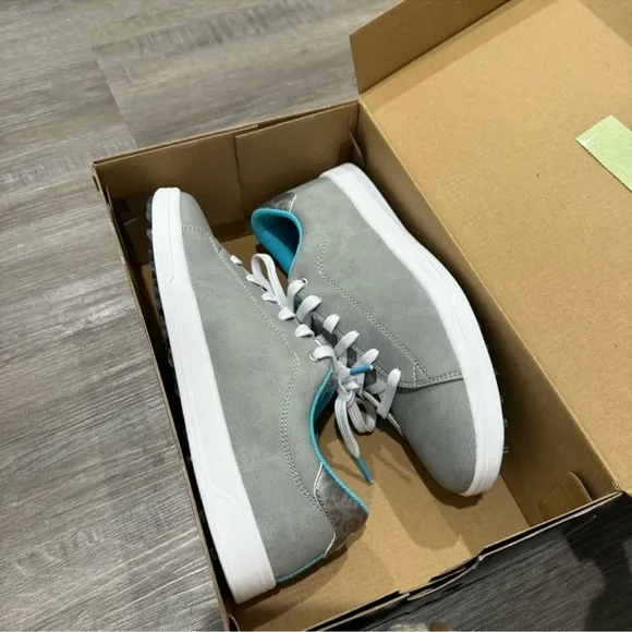 Callaway Del Mar Grey Blue Spike Lace Up Athletic Golf Shoes Sneakers CGW602GR