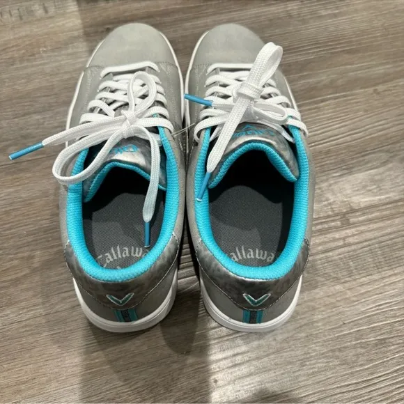 Callaway Del Mar Grey Blue Spike Lace Up Athletic Golf Shoes Sneakers CGW602GR