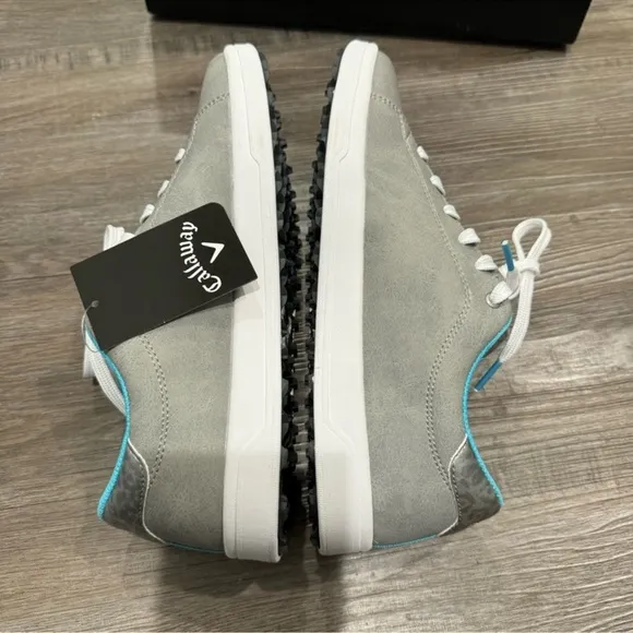 Callaway Del Mar Grey Blue Spike Lace Up Athletic Golf Shoes Sneakers CGW602GR