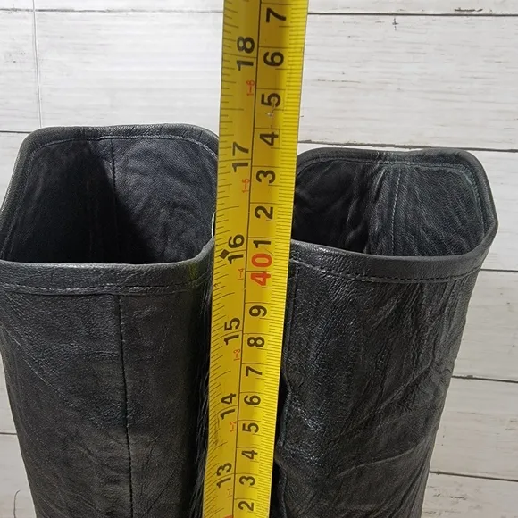 Calleen Cordero textured leather tall wedge boots