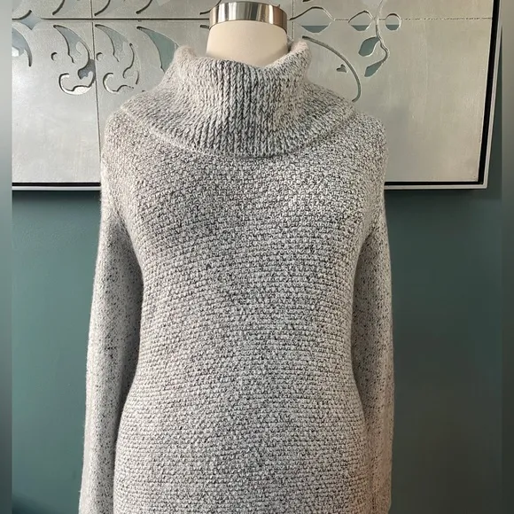 CALVIN KLEIN sweater dress knit cowl neck heather gray long sleeve plus size 1X