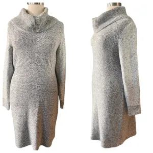 CALVIN KLEIN sweater dress knit cowl neck heather gray long sleeve plus size 1X