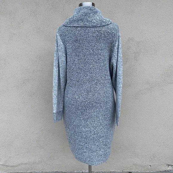 CALVIN KLEIN sweater dress knit cowl neck heather gray long sleeve plus size 1X