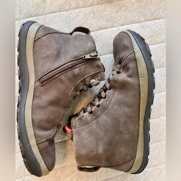 CAMPER Peu Pista Leather W9 M7 EU40 Brown Ankle Hiking Outdoor Boots Orig$300
