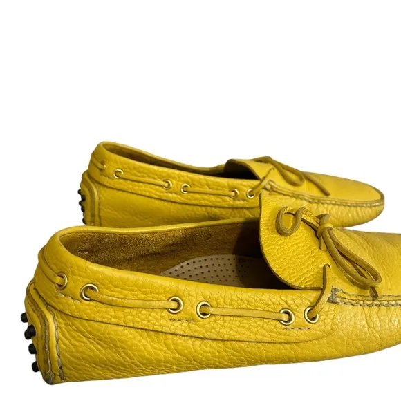 Car Shoe Moccasin Loafers Shoes Leather Yelllow With Box Size 10