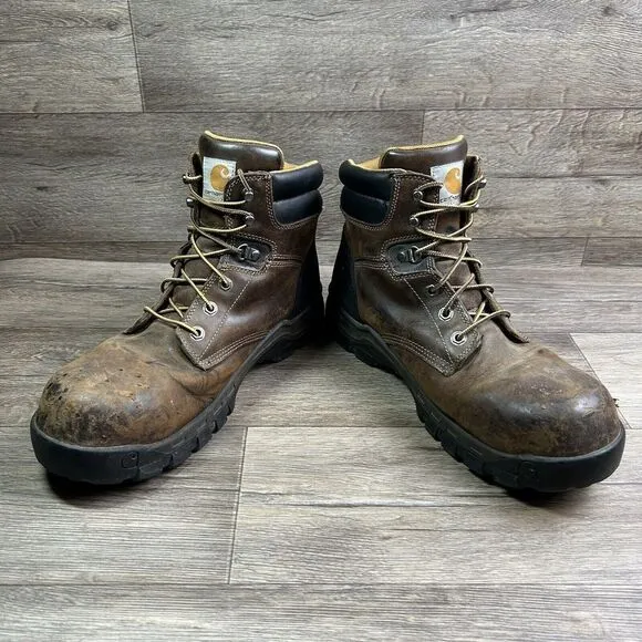 Carhartt 6&quot; Work Boots‎ Men's 13 Rugged Flex Soft Toe Oil Tanned Leather CMF6066