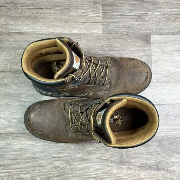 Carhartt 6&quot; Work Boots‎ Men's 13 Rugged Flex Soft Toe Oil Tanned Leather CMF6066