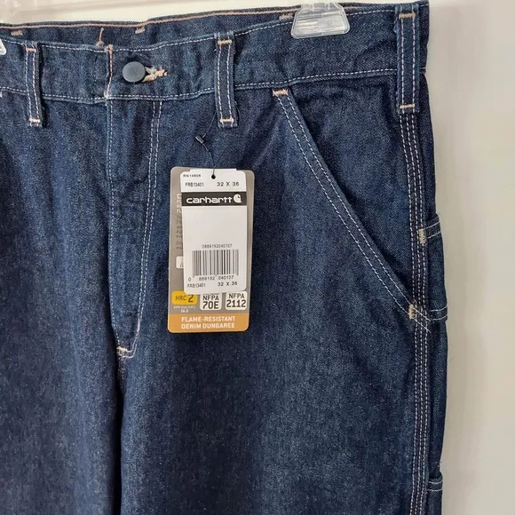 Carhartt Mens Jeans Size 32 X 36 Flame Resistant Denim Utility Dungaree