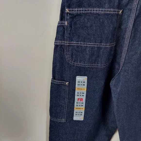 Carhartt Mens Jeans Size 32 X 36 Flame Resistant Denim Utility Dungaree
