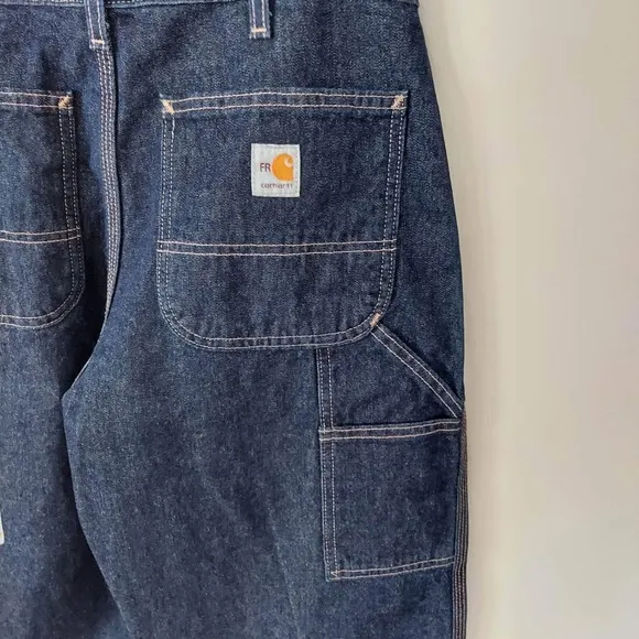 Carhartt Mens Jeans Size 32 X 36 Flame Resistant Denim Utility Dungaree