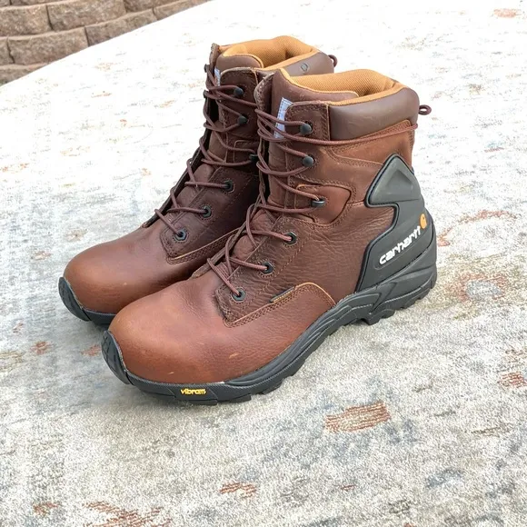 Carhartt NWT New Vibram Sole Pebbled Leather 6 Inch Work Boots CMH6110 Sz 13