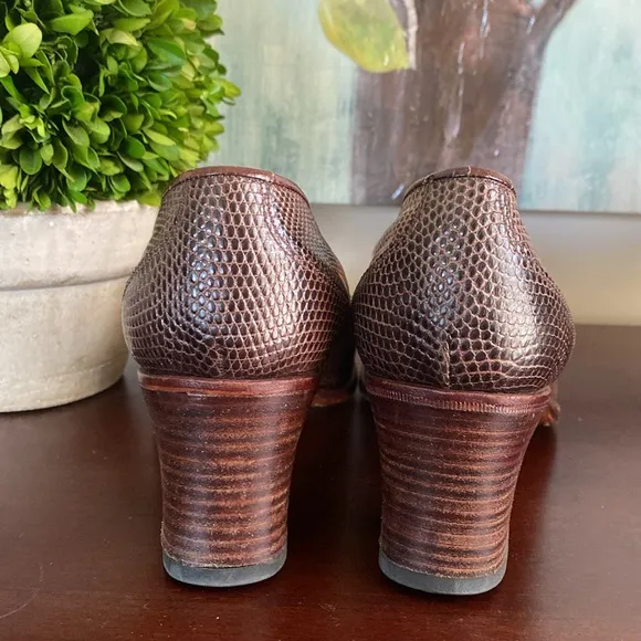 CARMINA ALBALADEJO SHOEMAKER BROWN LADIES HEEL LOAFERS PUMPS SIZE UK 7 🌟EUC🌟