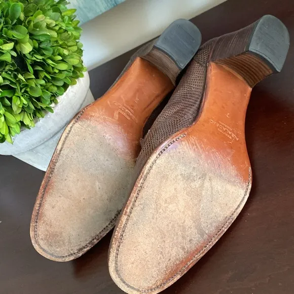 CARMINA ALBALADEJO SHOEMAKER BROWN LADIES HEEL LOAFERS PUMPS SIZE UK 7 🌟EUC🌟