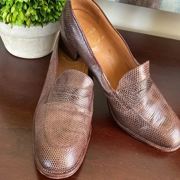 CARMINA ALBALADEJO SHOEMAKER BROWN LADIES HEEL LOAFERS PUMPS SIZE UK 7 🌟EUC🌟