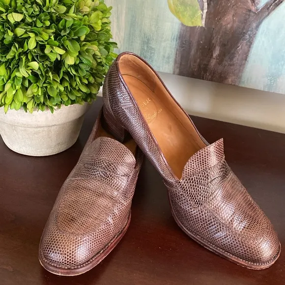 CARMINA ALBALADEJO SHOEMAKER BROWN LADIES HEEL LOAFERS PUMPS SIZE UK 7 🌟EUC🌟