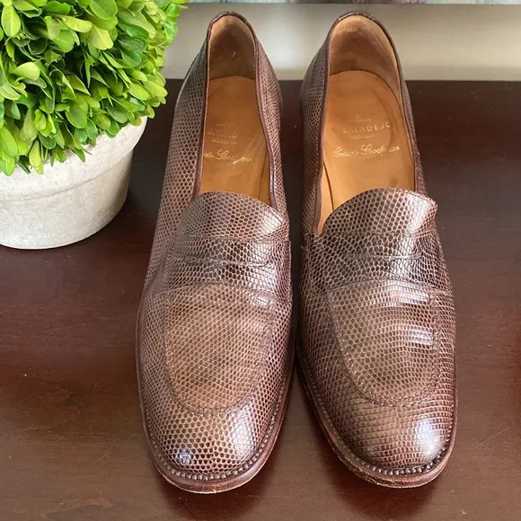 CARMINA ALBALADEJO SHOEMAKER BROWN LADIES HEEL LOAFERS PUMPS SIZE UK 7 🌟EUC🌟